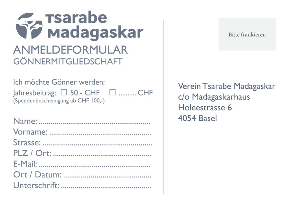 Gönnerkarte Tsarabe Madagaskar Seite 2
